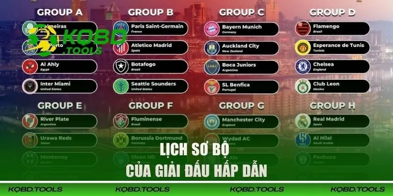 Lịch sơ bộ của giải đấu hấp dẫn